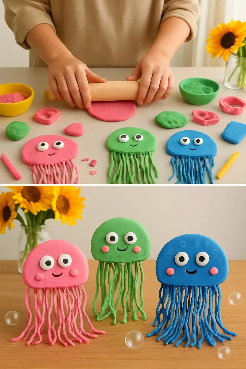 Video-Anleitung zum Tonkunst basteln für Kinder, ideal für kreative Bastelstunden.