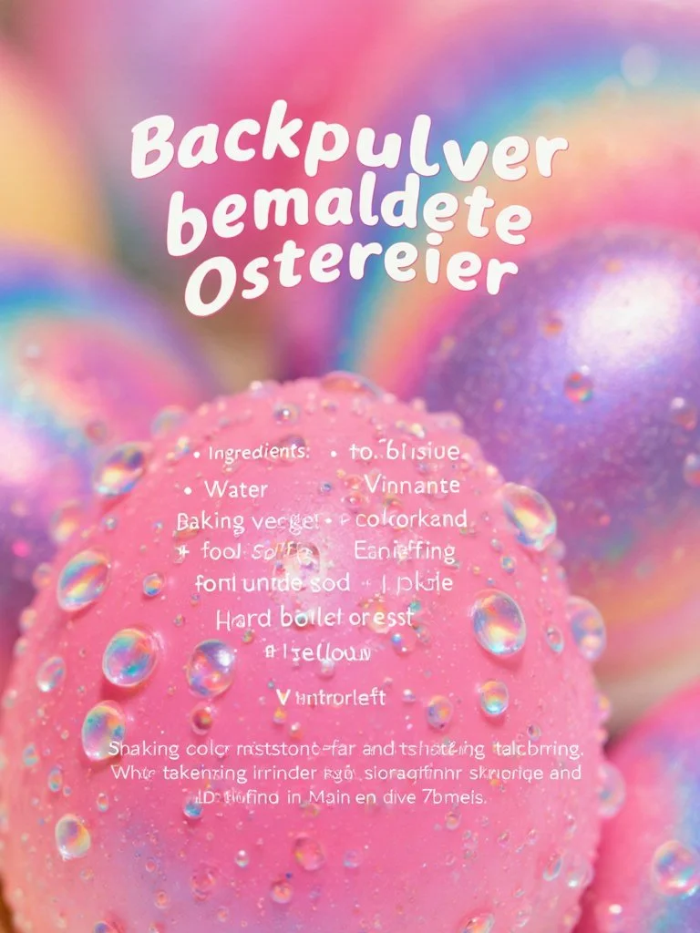 Bunte Ostereier, bemalt mit Backpulver für kreative Osterideen