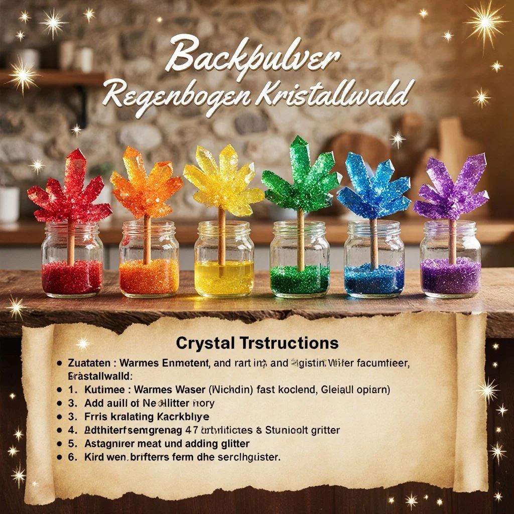 Backpulver Regenbogen Kristallwald DIY STEAM Aktivitäten für Kinder