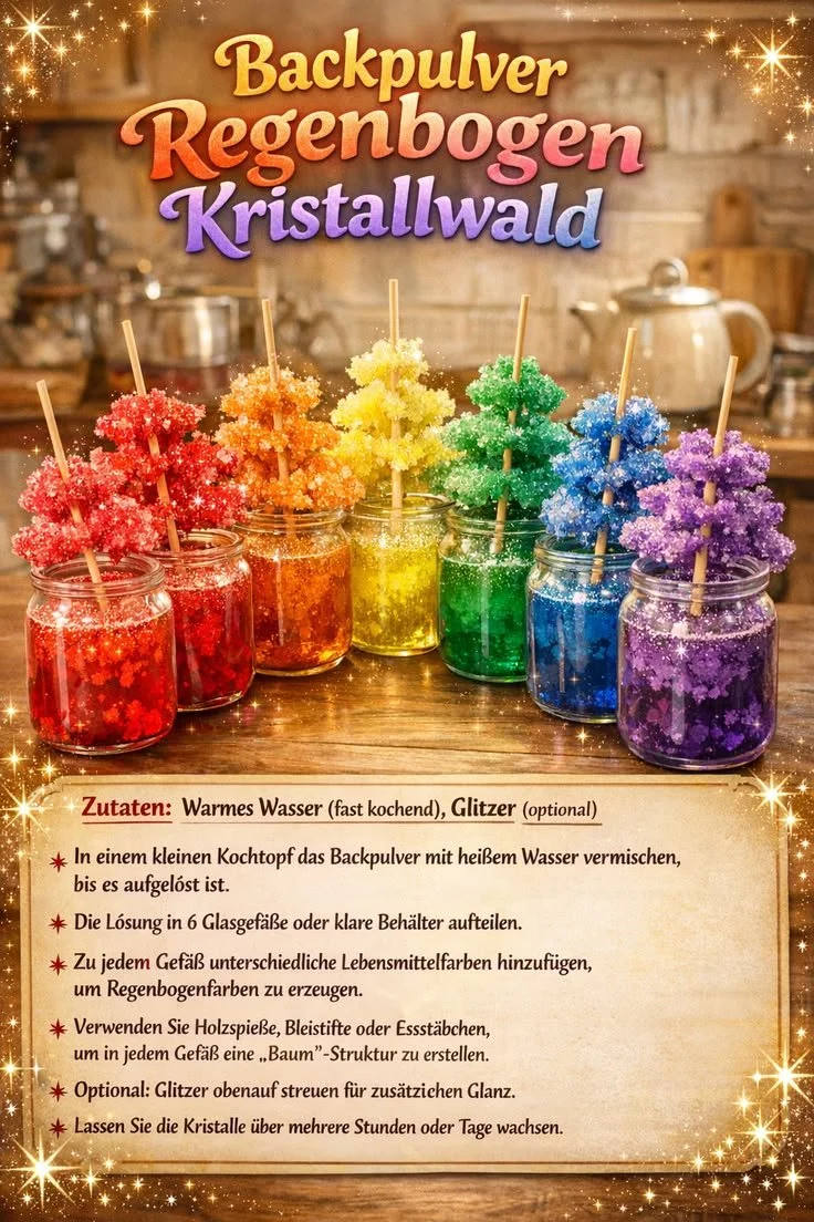 Backpulver Regenbogen Kristallwald: Kreative Erziehung und STEAM Aktivitäten für Kinder