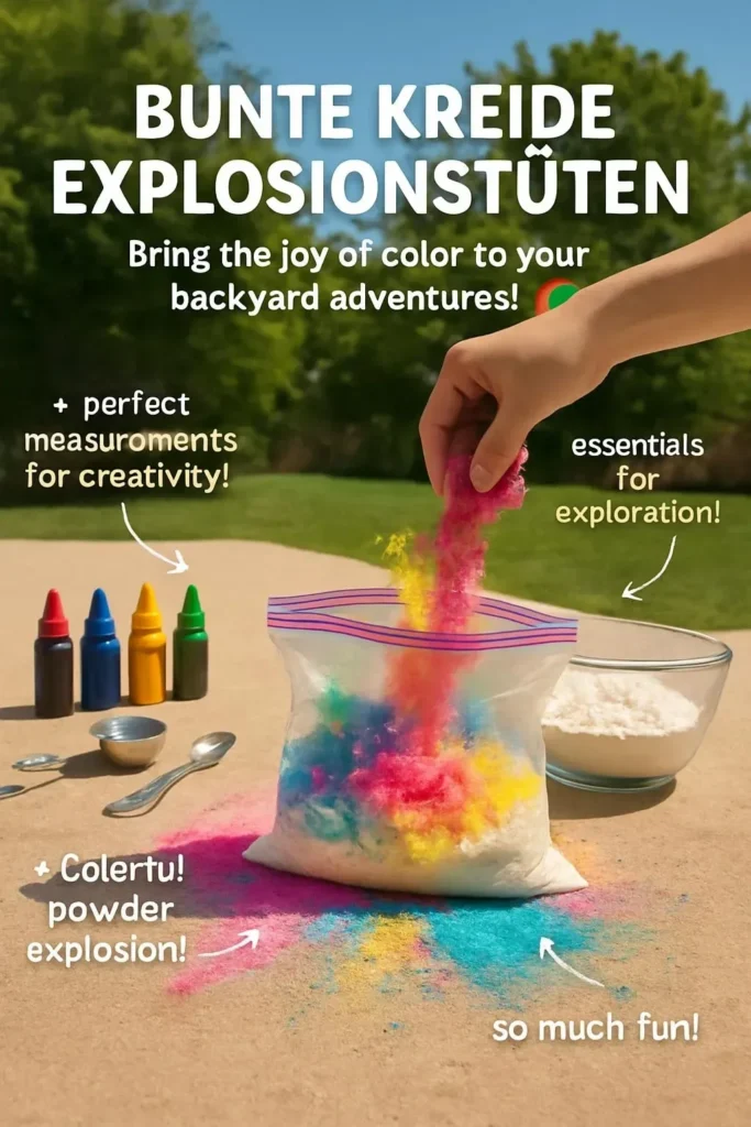 Bunte Kreide Explosionstüten für kreative Kunst und Spiel im Freien.
