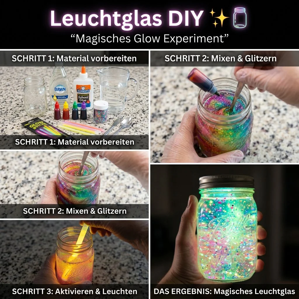 Glühendes Glas, das mit Geschirrspülmittel gereinigt wird