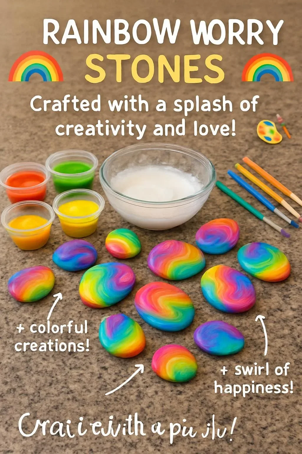 Bunte Regenbogen Sorgensteine für Meditation und Entspannung