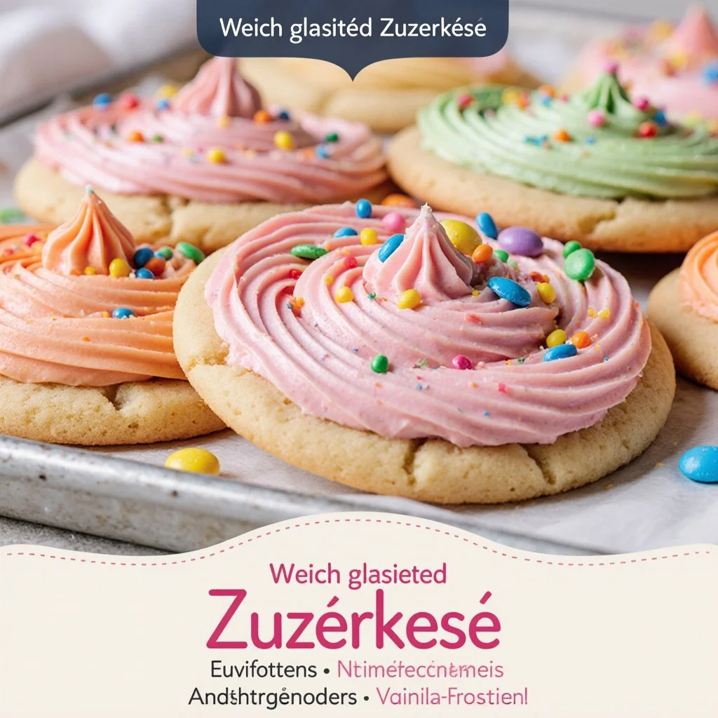 Weiche glasierte Zuckerkekse auf einem Teller