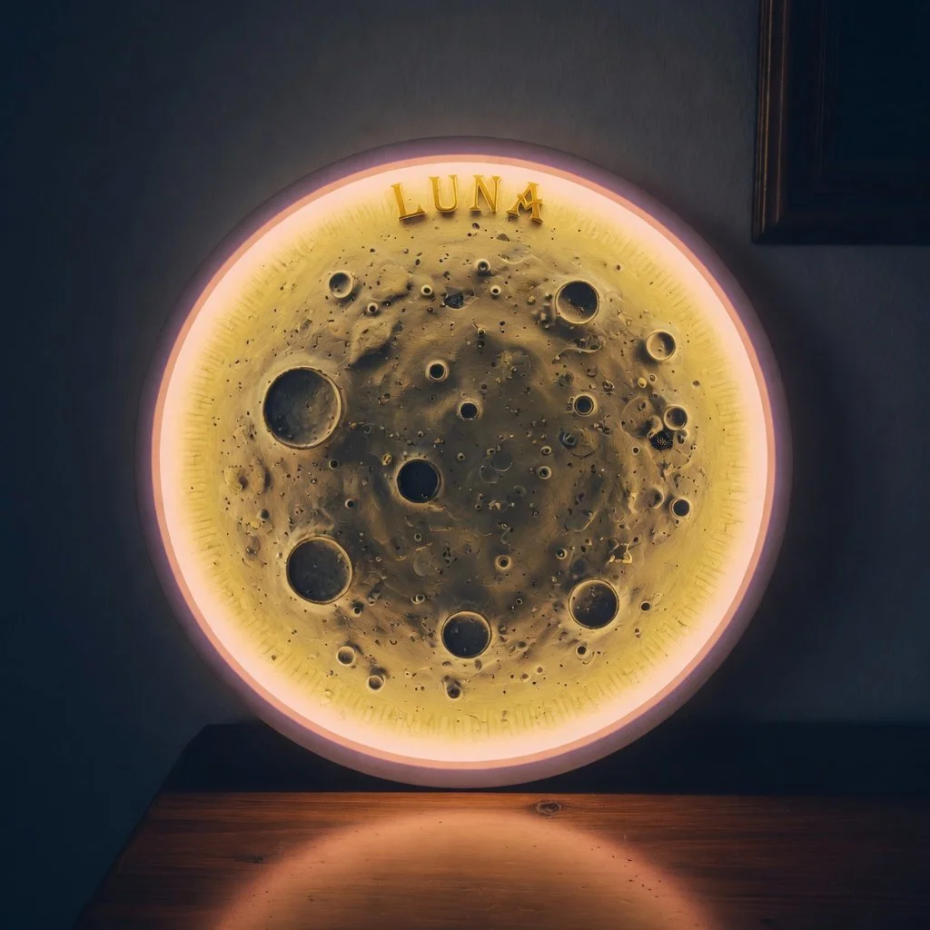 DIY Mond-Dekorstück mit witzigen Cartoon-Elementen für magische Bastelideen.