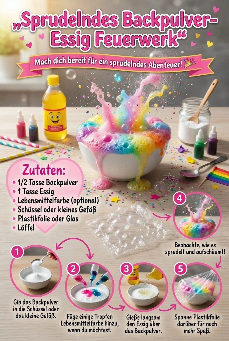Backpulver und Essig Feuerwerk