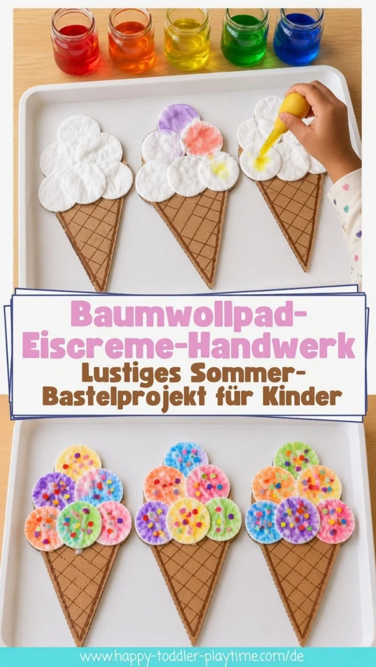 Baumwollpad-Eiscreme für Kinder - Spaßiges Handwerk für Kleinkinder