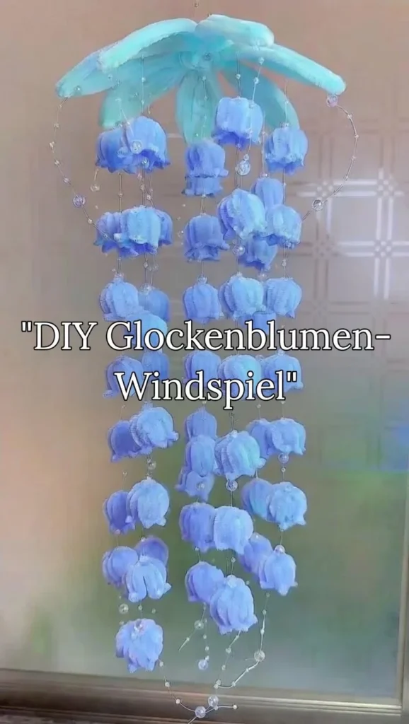 DIY GLOCKENBLUMEN-WINDSPIEL Anleitung mit bunten Glockenblumen