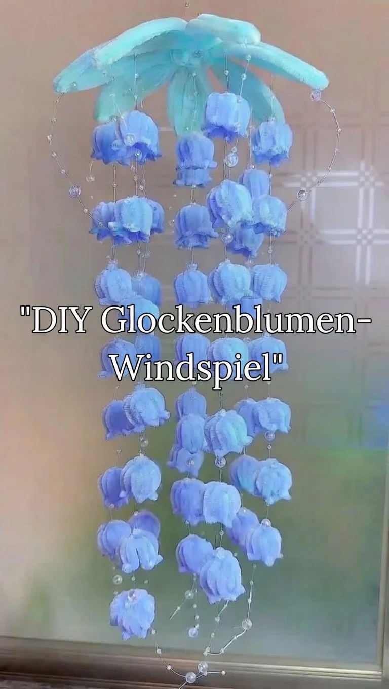 DIY GLOCKENBLUMEN-WINDSPIEL Anleitung mit bunten Glockenblumen