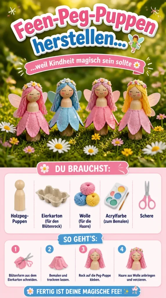 DIY Feen-Peg-Puppen für kreative Kinderaktivitäten