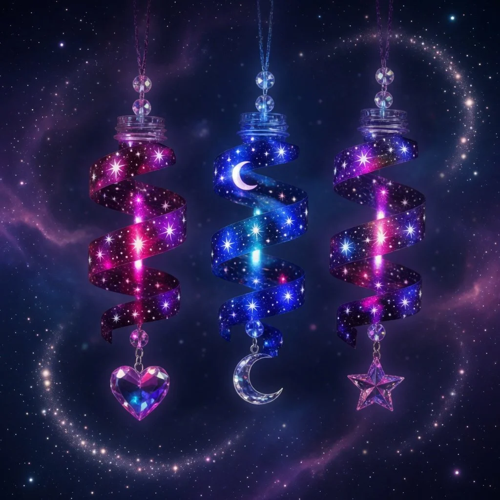 Galaxie Flaschen Spinner in action mit bunten Lichtern