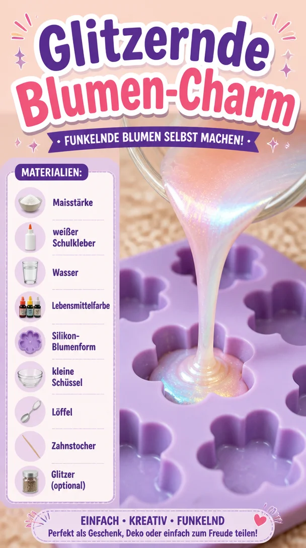 Glitzernde Blumen-Charm
