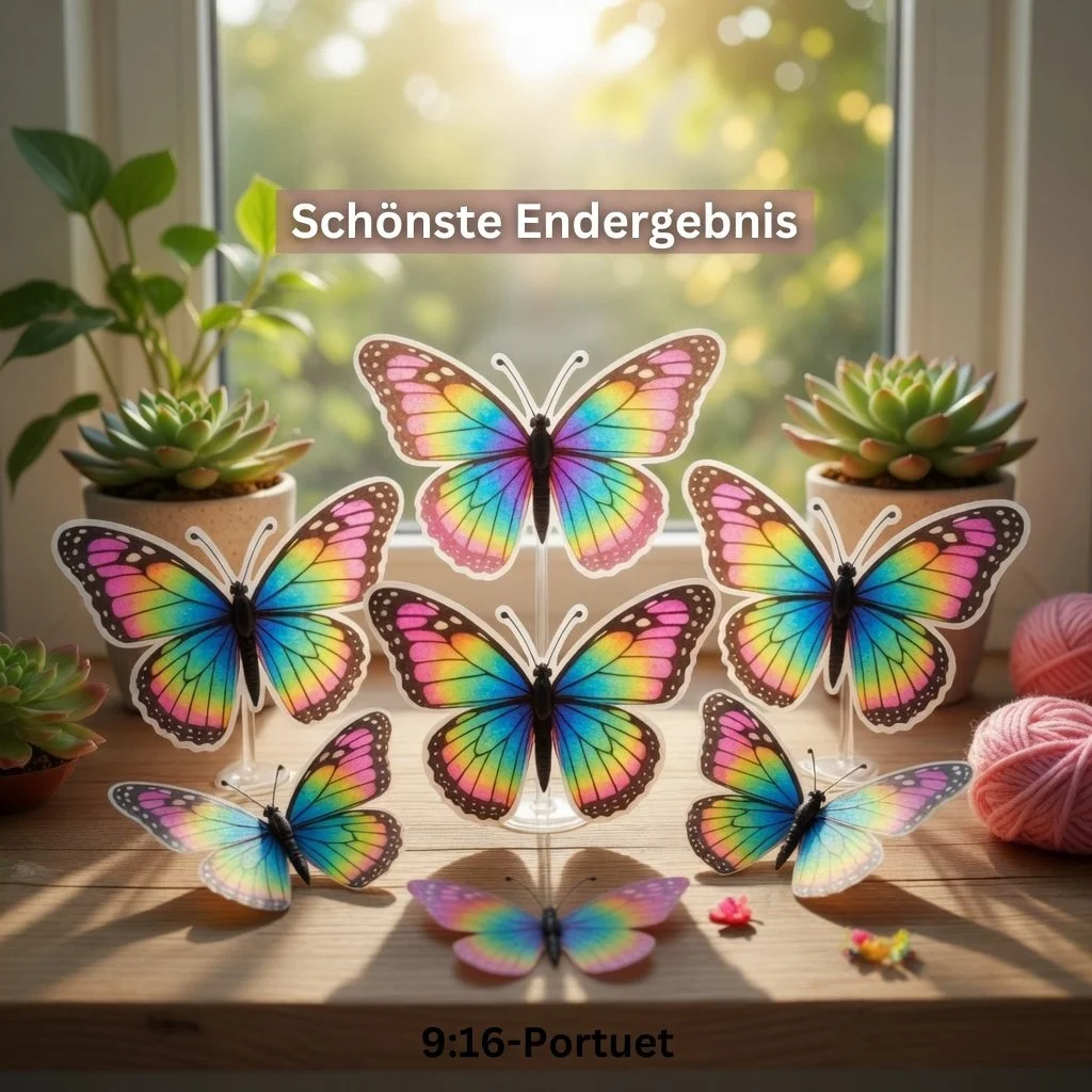 Bastelideen mit Kaffeefilter Schmetterlinge für Kinder im Kindergarten und Grundschule