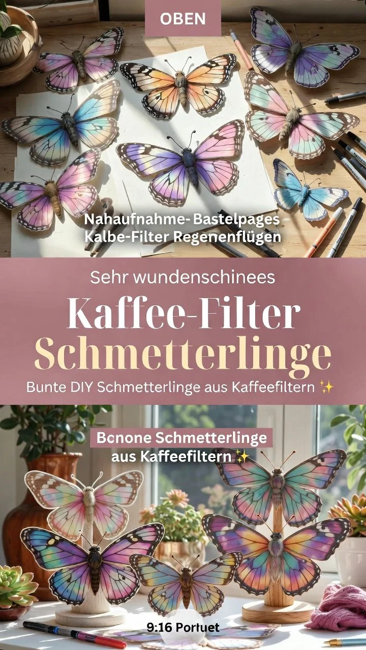 Kaffeefilter Schmetterlinge: Kreatives Basteln für Kindergarten- und Grundschulkinder