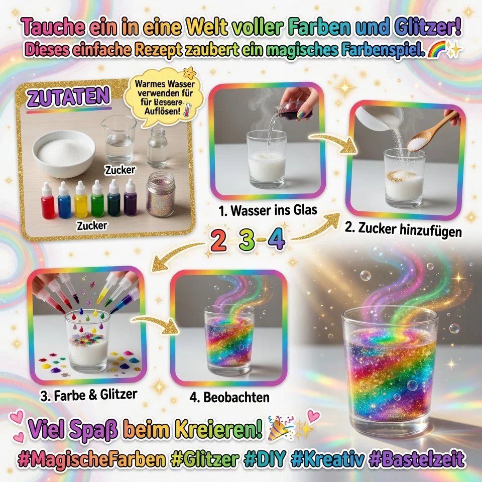 Verschiedene magische Farben in einem kunstvollen Arrangement