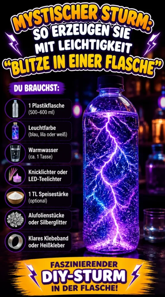 Blitze in einer Flasche erzeugen mit mystischem Sturm-Effekt