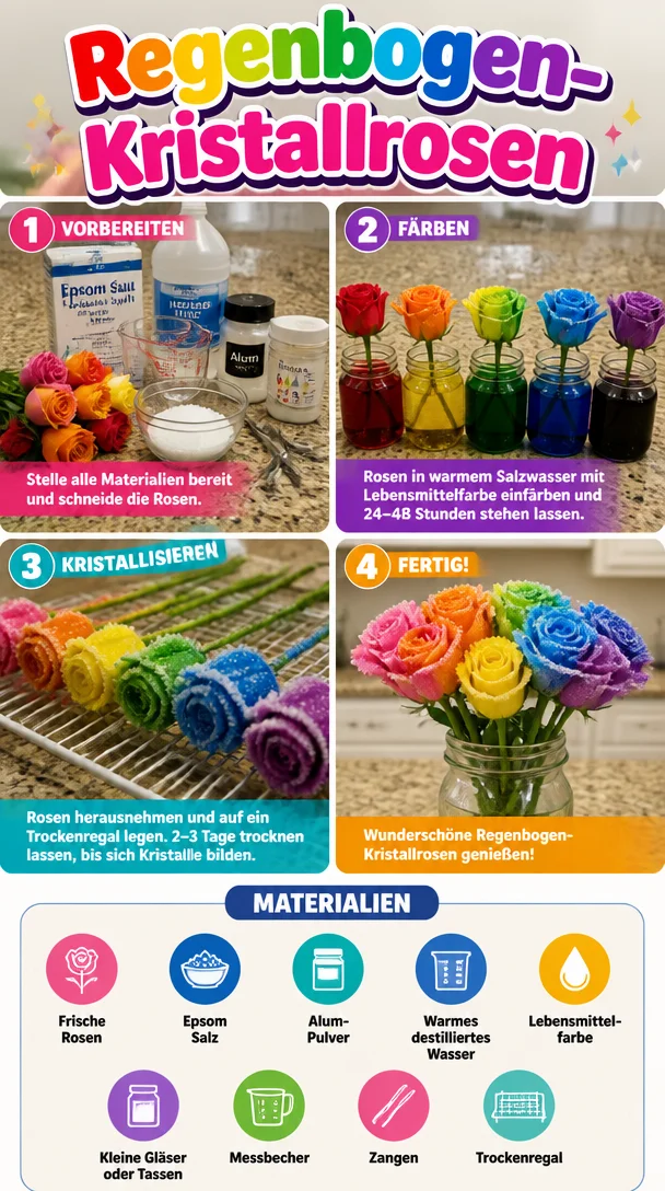 Regenbogen-Kristallrosen