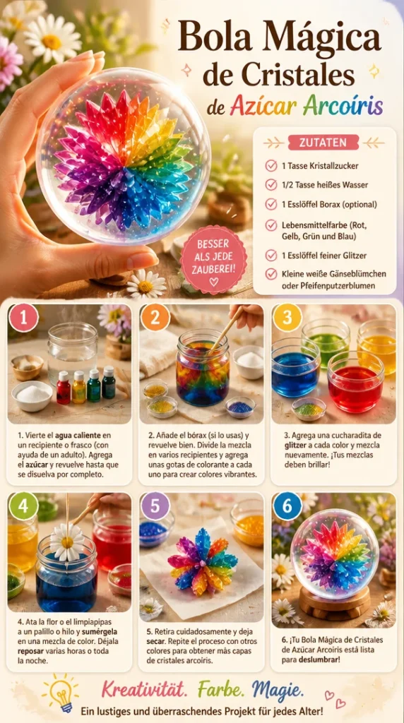 Bunte Regenbogen-Zucker-Kristallkugel für Dekoration und besondere Anlässe