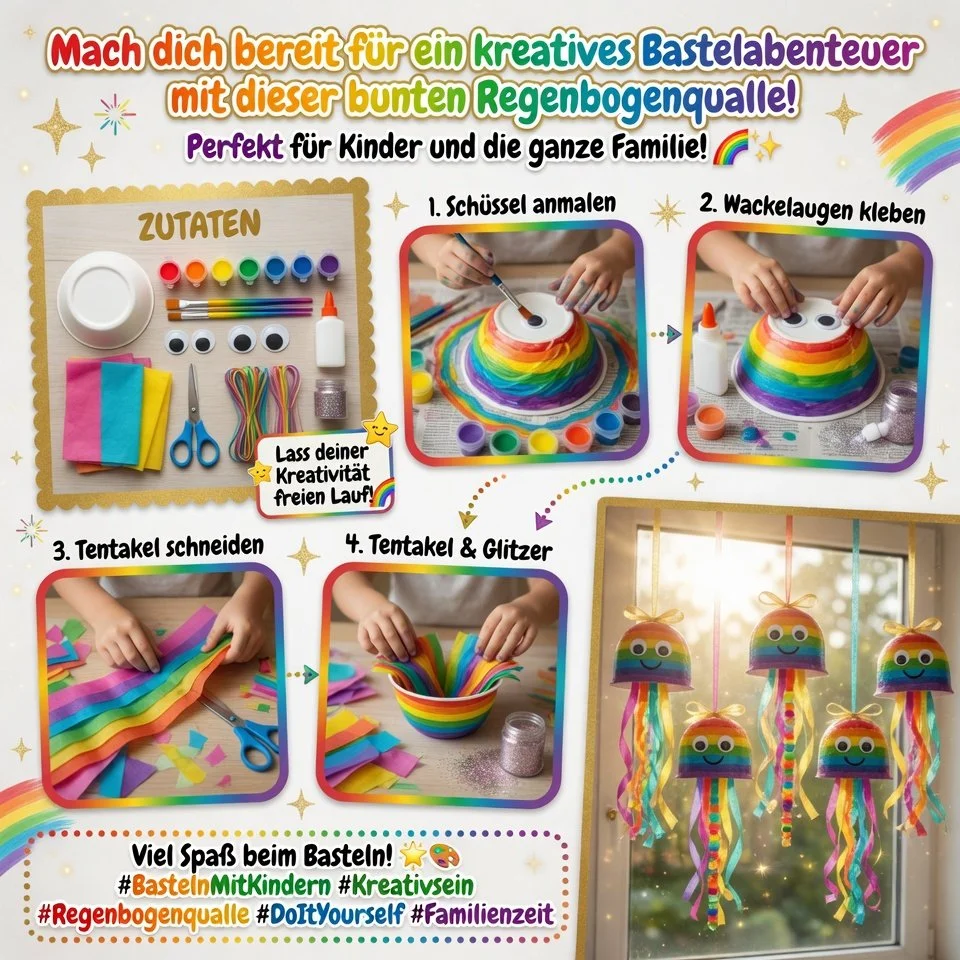Regenbogenqualle schwimmend im Wasser mit bunten Farben