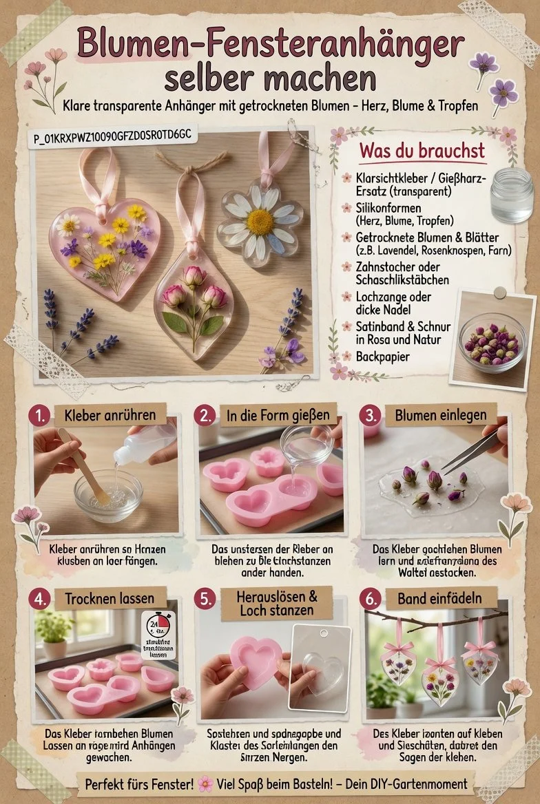 Bunte Blumenfensterbilder zur Verschönerung von Fenstern und Zimmern.