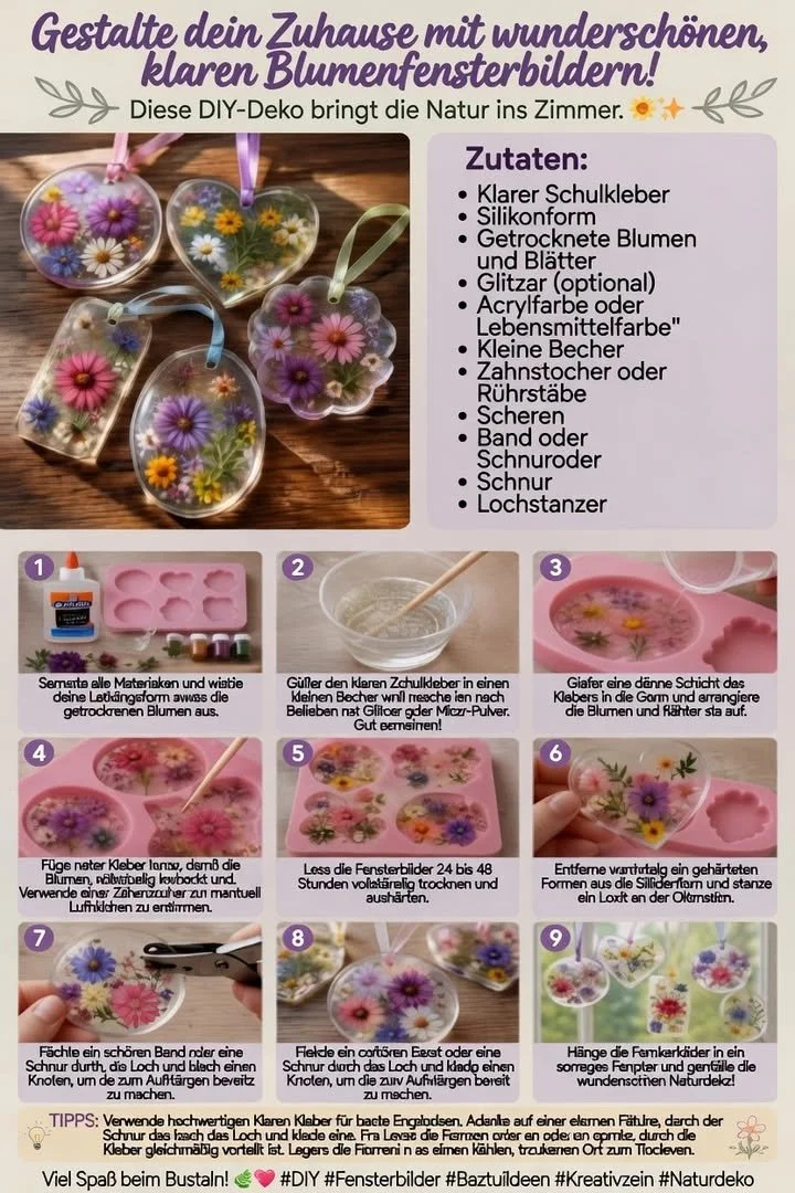Verleih deinem Zuhause Farbe mit wunderschönen, klaren Blumenfensterbildern! Ideal für ein fröhliches Wochenende. Ich liebe es, damit meine Fenster zu schmücken! Mach mit!