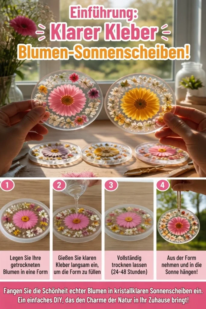 Clear Glue für Blüten-Sonnenfänger in strahlenden Farben und klaren Designs.