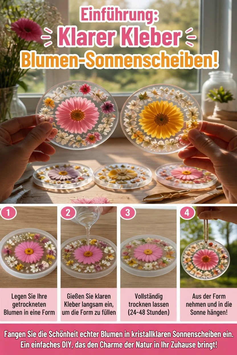 Clear Glue für Blüten-Sonnenfänger in strahlenden Farben und klaren Designs.