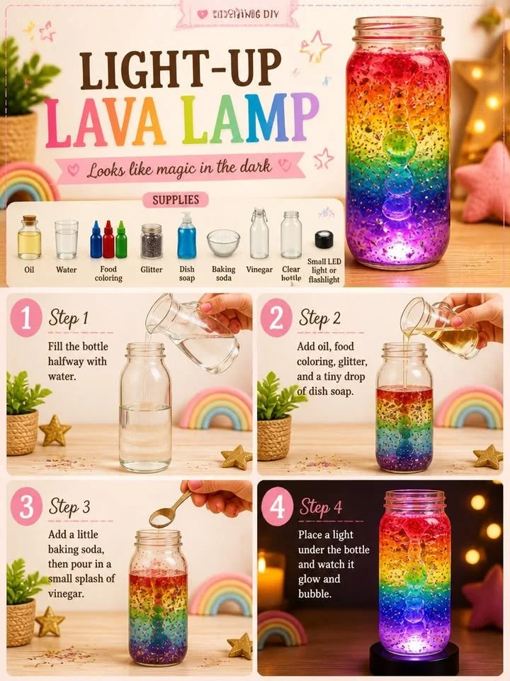 Wie man eine leuchtende Lava-Lampe-Flasche gemütlich Zuhause macht