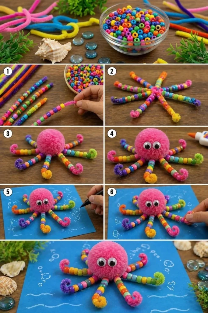 Bastelideen für Kinder: Oktopus Kunstprojekt im Sommerlager