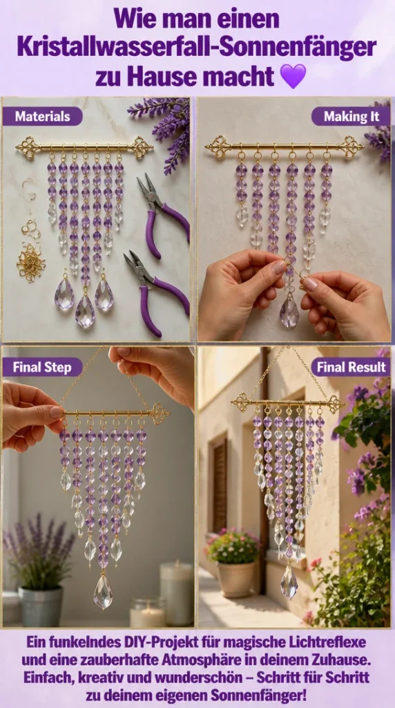 DIY Kristallwasserfall-Sonnenfänger für Zuhause im Handwerk