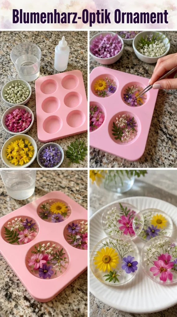 Schönes Ornament mit Blumenharz-Optik für dekorative Zwecke