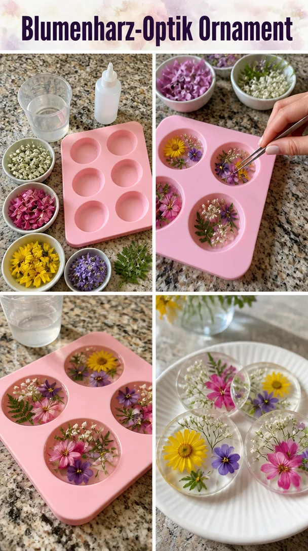Schönes Ornament mit Blumenharz-Optik für dekorative Zwecke